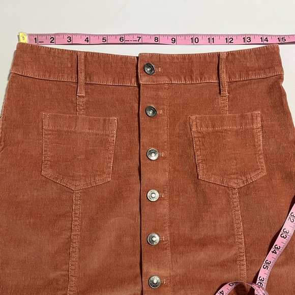 Aerie burnt Orange button front Mini Skirt size M - Picture 5 of 6